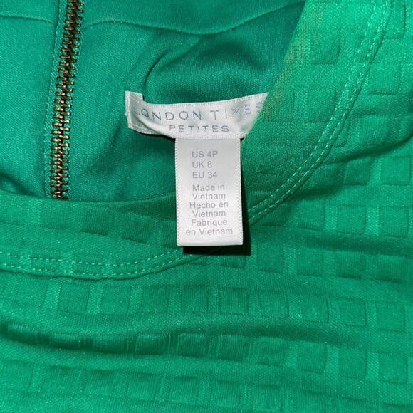 London Times Petite Green Checkered Shift Dress | Sz 4P - Picture 4 of 7